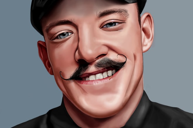 I will draw a realistic digital portrait in adobe photoshop