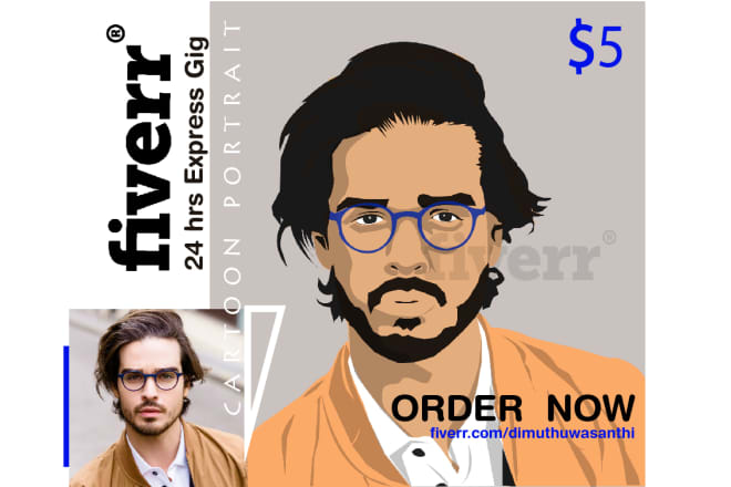 I will draw artistic cartoon portrait