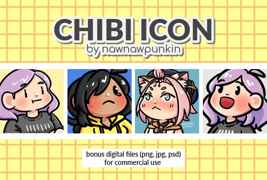 I will draw cute chibi icon for your social media profile