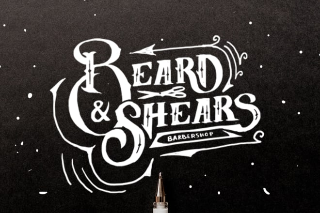 I will draw logo or name with rustic brush hand lettering