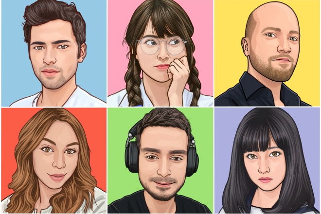 I will draw realistic cartoon portrait headshot avatar from a photo