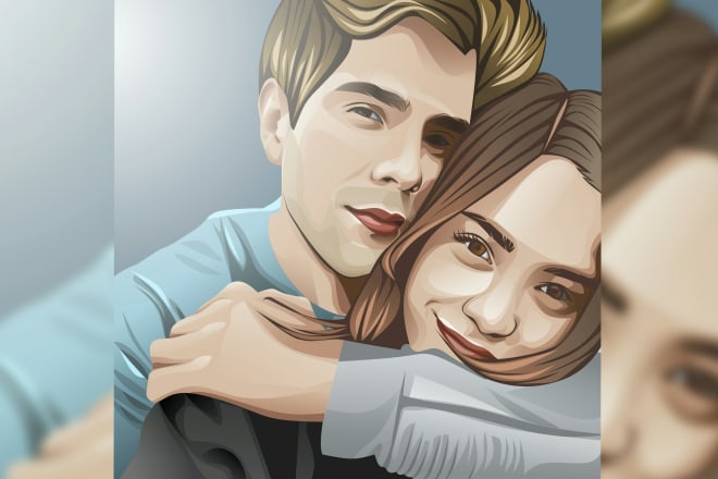 I will draw romantic cartoon couple potrait for your anniversary