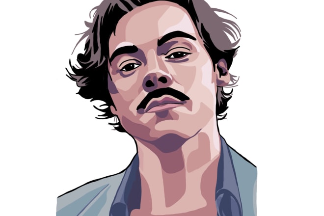 I will draw vexel vector art portrait