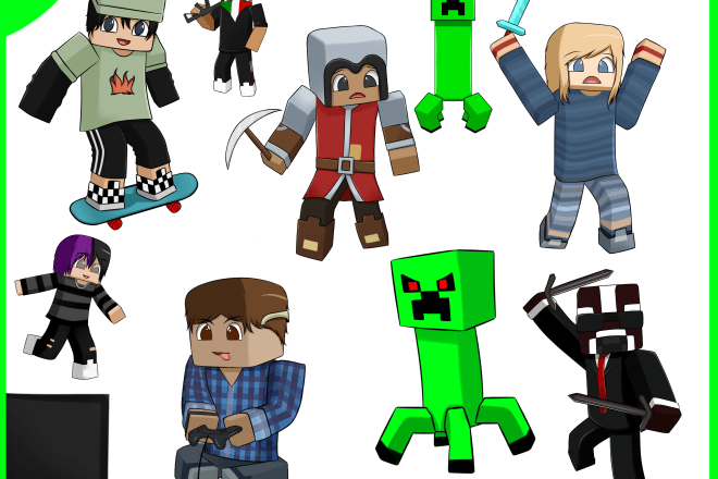 I will draw you minecraft skin into fanart in 24 hours