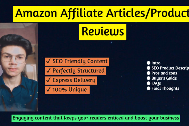 I will ghostwrite SEO amazon affiliate articles, product descriptions