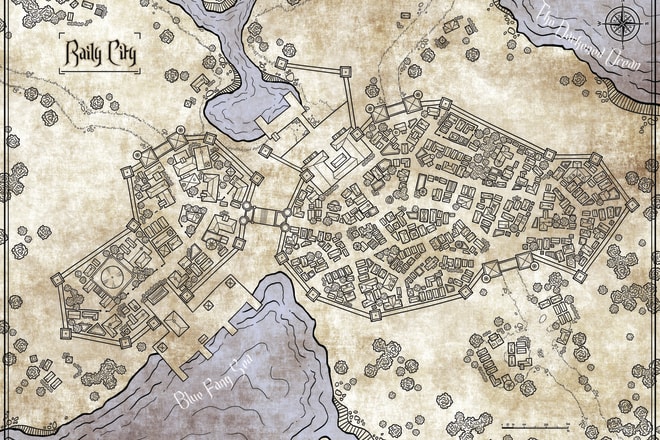 I will illustrate a custom made dungeons and dragons fantasy map