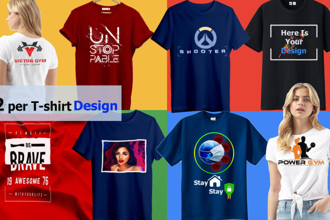 I will make custom and trendy t shirt design