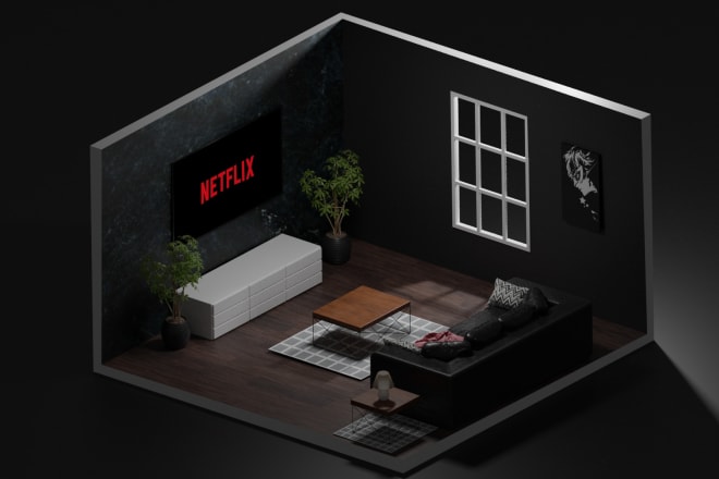 I will make some isometric living room with blender