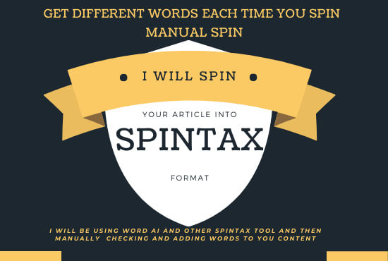 I will manually spin your article and deliver in spintax format