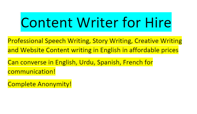 I will professional speech writer for hire