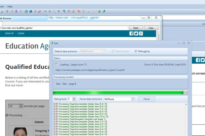 I will scrape extract record or listing from website using automated tools