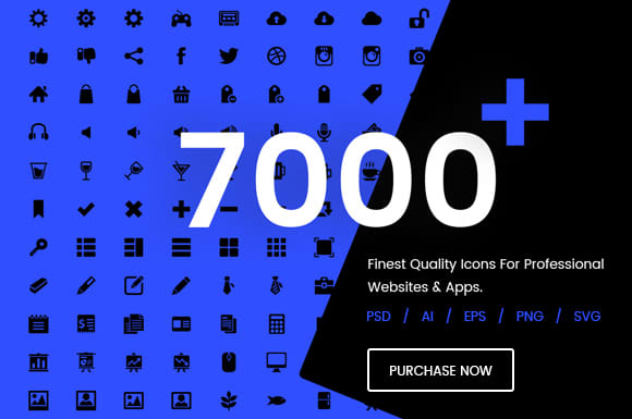 I will sell more 7000 icons with psd svg png ai eps