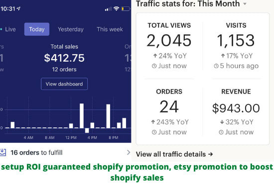I will setup ROI guaranteed shopify promotion, etsy promotion to boost shopify sales