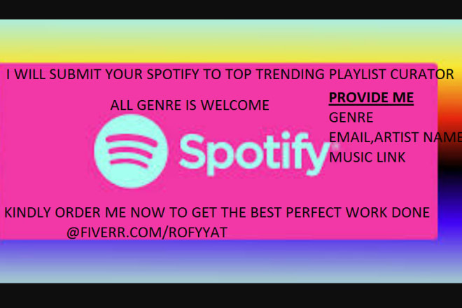 I will submit our spotify music to top trending uk,us playlist curator