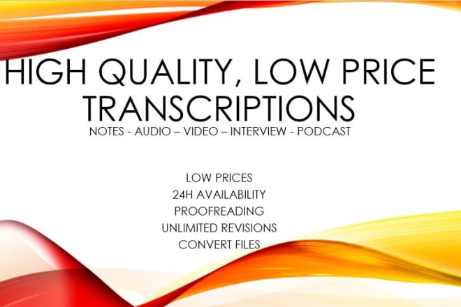 I will transcript or translate english or italian notes, audio and video