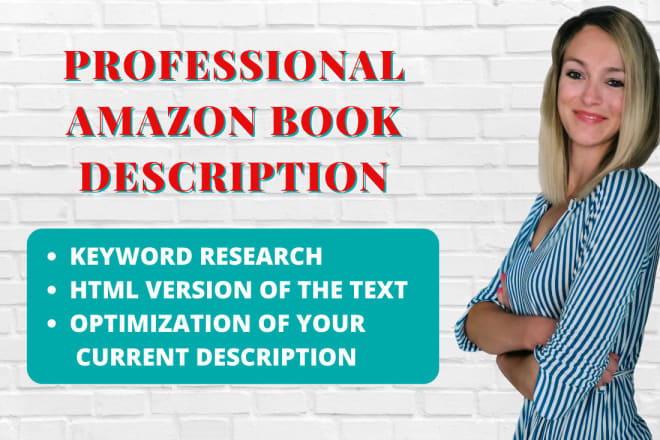 I will write a professional amazon book description for you