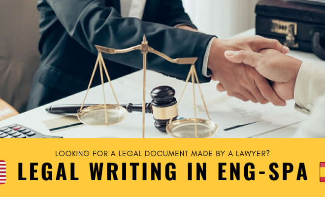 I will write legal documents in english or spanish