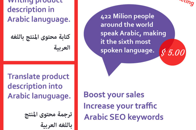 I will write product description in arabic language