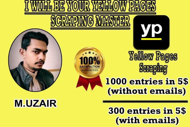 I will be your yellow pages scraping master