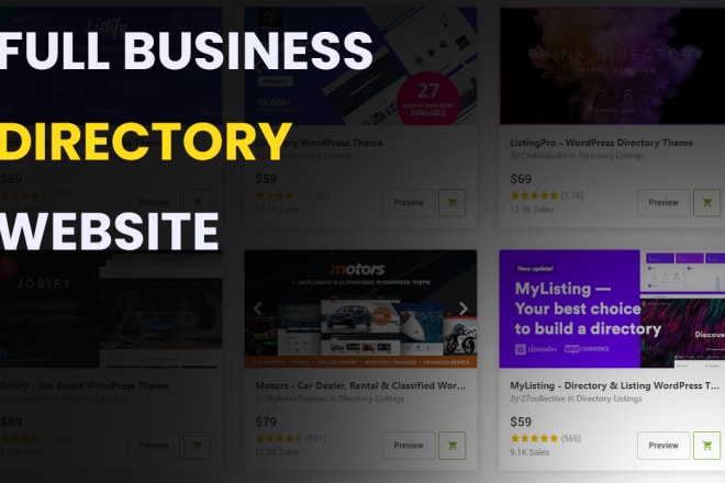 I will build website using listify, mylisting, wilcity, listingpro
