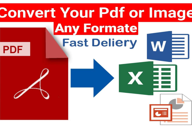 I will convert pdf to excel, word, jpg or txt