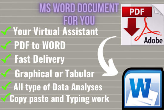 I will convert pdf to word document, data entry typing work and image to word