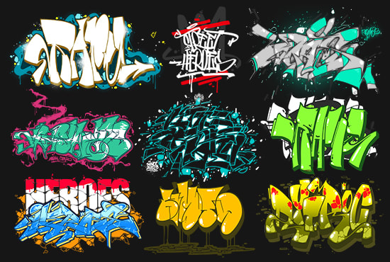 I will create a very unique graffiti illustrator for your brand