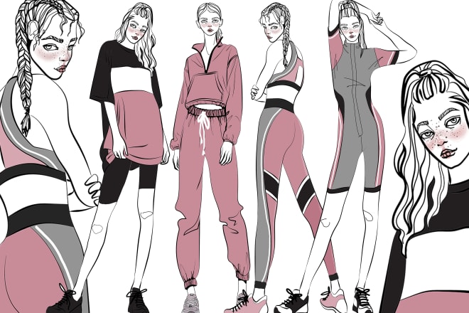 I will create fashion illustrations, sketch and moodboard