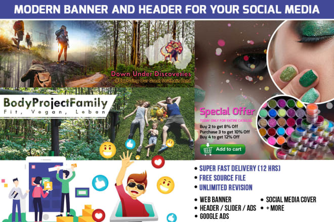 I will create modern banner and header