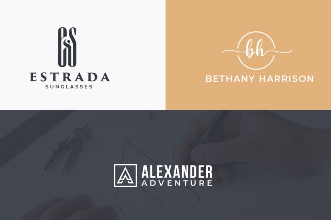 I will create modern minimalist luxury monogram initials text logo