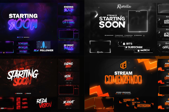 I will design custom animated twitch stream overlays and panels