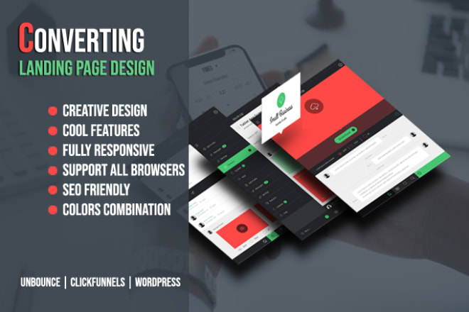 I will design landing page unbounce clickfunnels wordpress