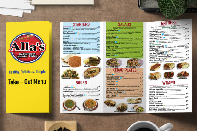 I will design restaurant menu, food menu, pizza menu