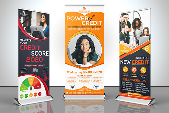 I will design roll up banner
