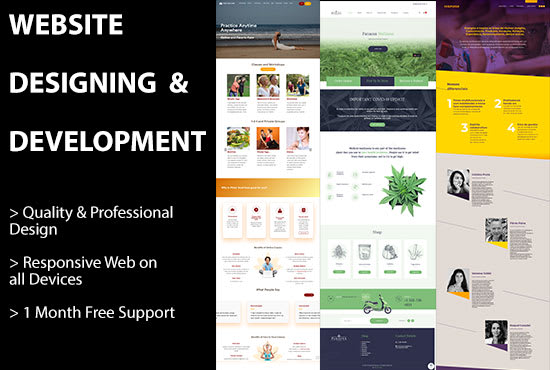 I will design wordpress website and full website development