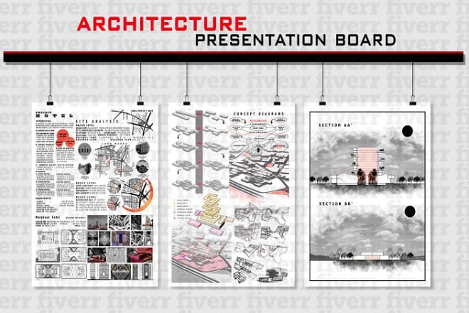 I will design your architectural presentation board or sheet
