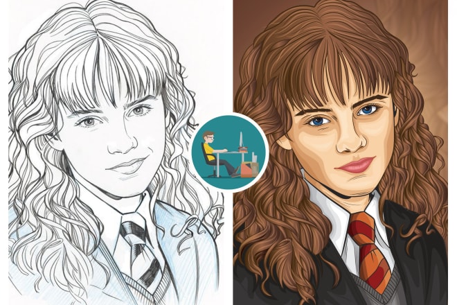 I will design your pencil sketches as a creative vector drawing