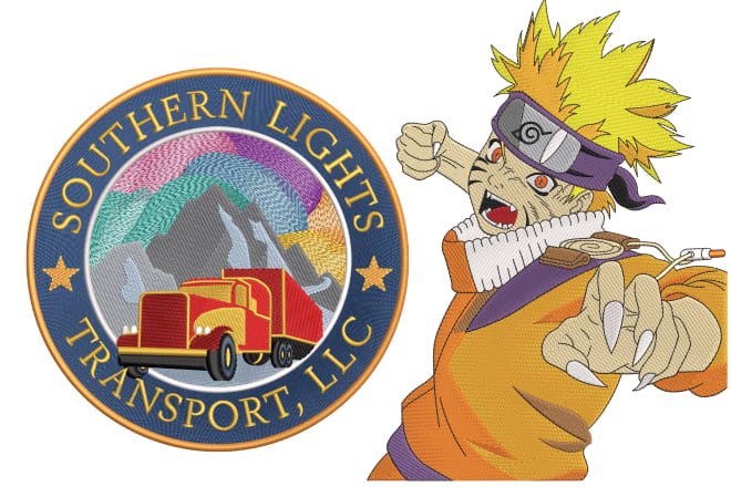 I will digitize embroidery logo anime patch into dst,pes,jef file0