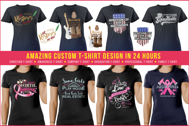 I will do amazing custom t shirt design
