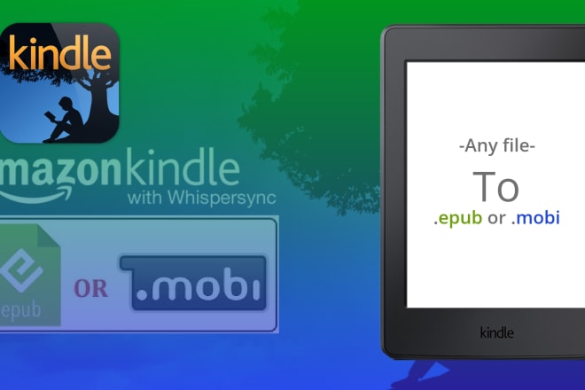 I will do ebook conversion in epub or mobi kindle