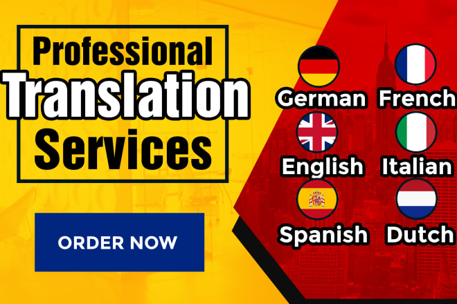 I will do german, english, french, spanish and italian translations