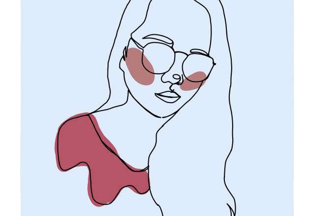 I will do line art portraits or minimalist digital self portraits