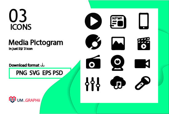 I will do pictograms icon and flat icon for your business