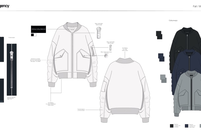 I will do professional technical flat sketches for fashion design