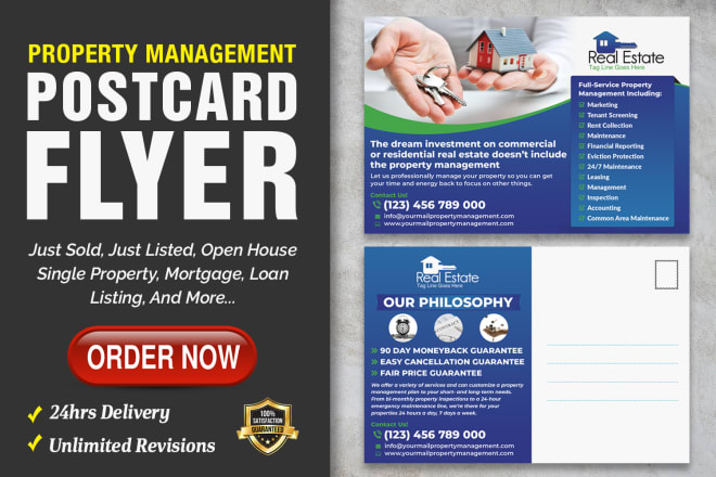 I will do property management postcard, eddm postcard or flyer in 24hrs