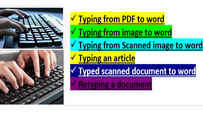I will do quick typing, error free typing with speed of 60 wpm