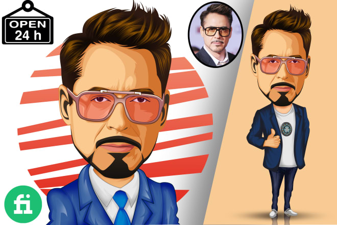 I will draw cartoon caricature, logo, portrait, avatar, or line art