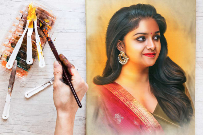 I will draw digital oil paintings based portrait on your photos