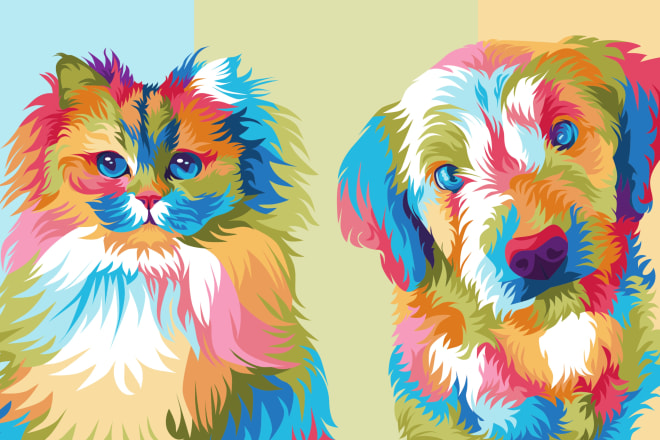 I will draw pop art of dog cat pet and any animals portrait