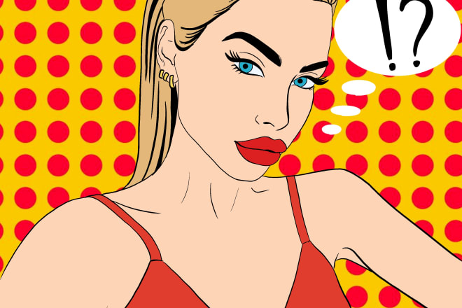 I will draw pop art retro portrait